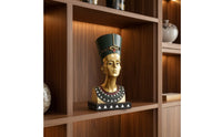 Nile Bust Golden Queen Bust Tabletop Nile Queen Figurine for History Buffs, Bookshelf, Office