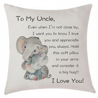 Linen Message Pillow Sham Machine Washable Family Gift Pillow Cover for Mom, Son