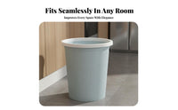 Lidless Striped Trash Can Uncovered Top Plastic Wastebasket with Pressure Band Plastic Garbage Can Easy to Clean for Kitchen