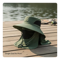 Detachable Flaps Full Coverage Sun Protection Hat Breathable Mesh Panels Sun Hat with Neck Flap Adjustable Headwear for Men, Gardening, Beach