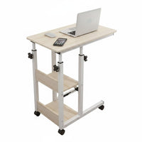 Foldable Folding Laptop Desk Wheel Moving Mobile Computer Table Space Saving Rolling Laptop Desk Multifunctional for Dorm Room, Bedroom