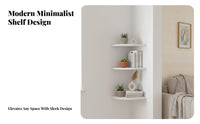 Multi-Layer Design Fan-Shaped Corner Shelf Space-Saving Floating Corner Shelf Versatile Wall Rack Modern Aesthetic for Homeowners, Decorators, Students, Living Room, Kitchen, Bedroom, Office