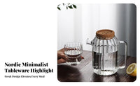 Hot and Cold Safe Heat Resistant Glass Teapot Unrestricted Large Capacity Drink Carafe Crystal Clear for Families, Home Kitchen, Office