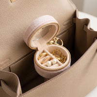 Compact Mini Jewelry Box Travel-Friendly Velvet Jewelry Box Small Organizer Simple for Handbag
