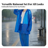 Two-Piece Rain Suit Waterproof Two-Piece Rain Gear Lightweight Rainwear Set for Adults, Cyclists, Outdoor Activities