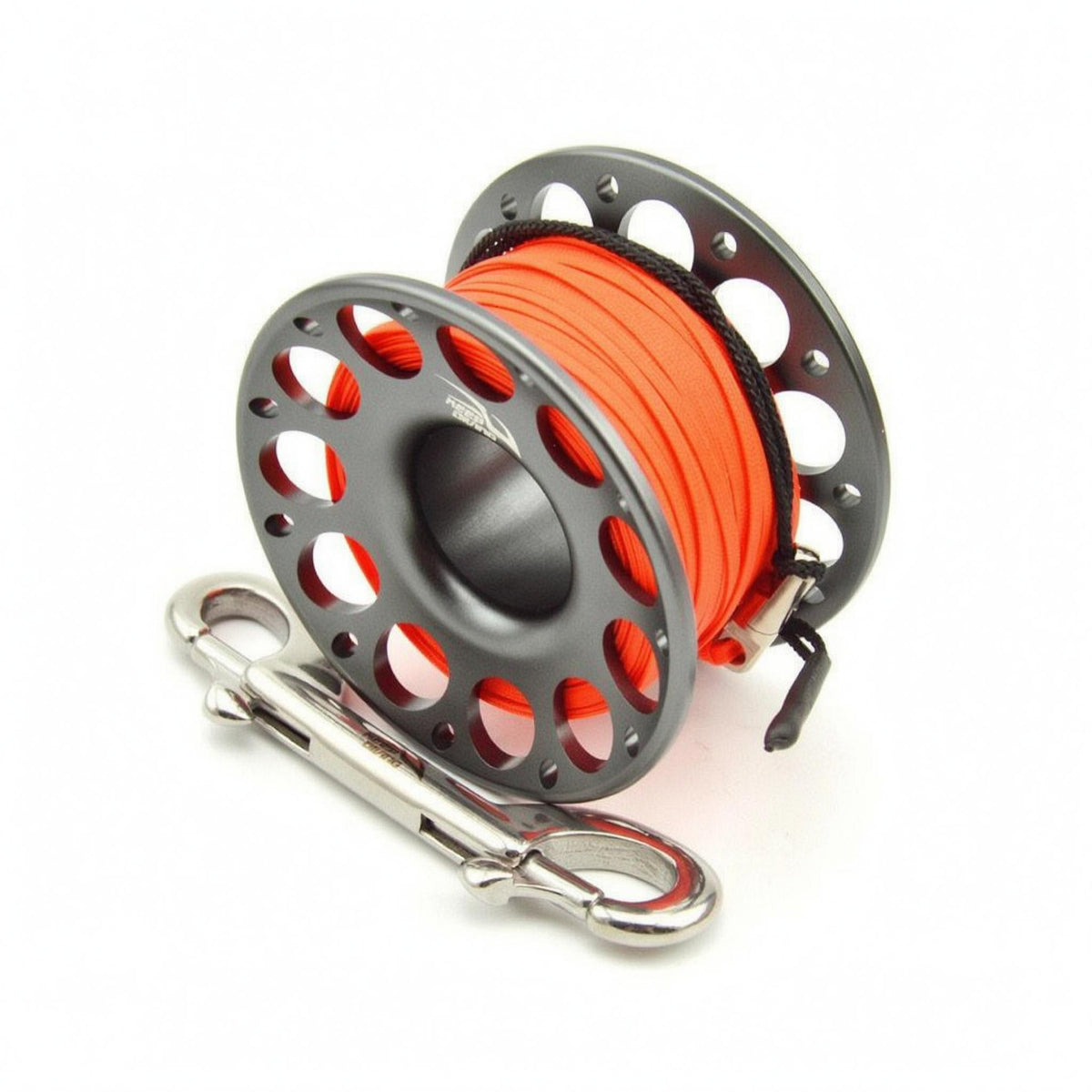 doubleDisc Diving Finger Spool Reel Perforated Finger Spool Reel Metal Snap Hook Outdoor Gear