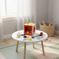 Sensory Box with Shapes Educational Guessing Box Fine Motor Wooden Shape Sorter Cube for Young Children, Kids, Playroom, Preschool, Homeschooling