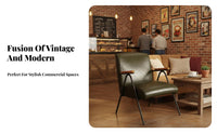 Retro Design Upholstered Dining Set Padded Seat Upholstered Metal Frame Chair Easy to Clean Cafe Furniture Safeguarding Floor Glides for Business Owners, Interior Designers, Event Planners, Dessert Shop, Lounge Area, Banquet Hall, Kitchen