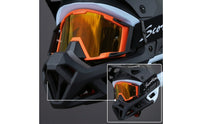 Full Face Helmet Adjustable Downhill Helmet with Goggles Washable for Commuters