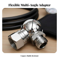 Machined Brass Second Stage Regulator Adapter Chrome Plated Second Stage Angled Adapter Resistant 360 Degree Regulator Swivel Long-Lasting for Sidemount Divers, Underwater Explorers