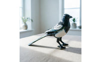 Magpie Figurine Lifelike Bird Figurine with Feather Texture Magpie Model Textured Simulation Bird Realistic for Collectors