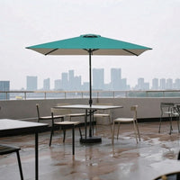 Rectangular Patio Umbrella Tilt-Adjustable Patio Umbrella with Base Resistant for Cafe Owners, Garden, Balcony, Terrace