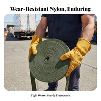 Heavy-Duty Flat Strapping Roll Wear-Resistant Strapping Roll Low Stretch Utility Strap Multi-Purpose for Logistics Workers, DIY Enthusiasts, Carquick-Release Transport, Towing, Warehouse, Home Use
