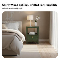 Antique Finish Chinese design Storage Cabinet Vintage Inspired Bedside Drawer Unit Multi-Functional Nightstand adaptable Use for Tea Lovers, Interior Decorators, Apartment Dwellers, Bedroom, Living Room, Study, Hallway