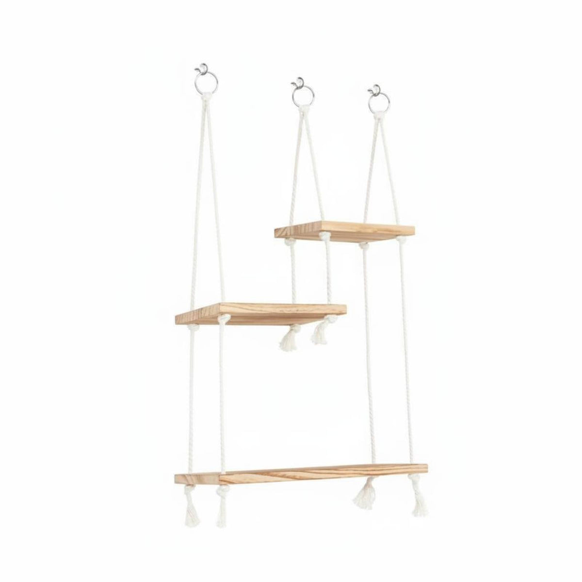 Space Saving Bohemian Hanging Shelf Rustic Decor Wooden Plant Hanger Shelf Easy Installation for Homeowners, Living Room, Entryway, Bathroom