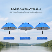 95cm Double-Layer Folding Head-Mounted Umbrella Hat for Outdoor Sun Protection Fishing and Tea Picking