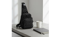 Large Capacity Men's Chest Pack Wear Resistant Sling Bag Water Repellent Single Strap Backpack Breathable Back Panel for Sports, Travel, Hiking