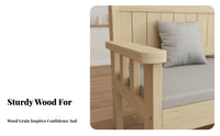 hardwood Wood Frame 3-Seater Wooden Sofa New Chinese design Living Room Seating With backrestrest Household Furniture Minimalist Design for Apartment Dwellers, Homeowners, Interior Decorators, Small Spaces, Balcony, Bedroom, Lounge Area