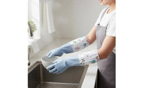 Long-Lasting Long Cuff Dishwashing Gloves Hand Protection Waterproof Rubber Gloves Thickened Safeguarding Handwear for Women, Laundry