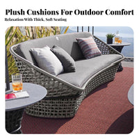 Waterresistant 4-Piece Woven Seating Arrangement sun-withstandant Patio Set Water-withstandant Outdoor Furnishing All-Weather for Families, Homeowners, Adults, Balcony, Garden, Courtyard, rearyard
