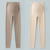 Thermal Leggings Women Maternity Clothes with Fleece Lined Over Bump Panel, for Autumn Winter Season Comfort