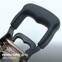 Ratchet Fastening Strap 4400-Pound Strength Breaking Strength Double Hook Cargo Non-Slip Grip Coated Handle Transporting Equipment for Movers