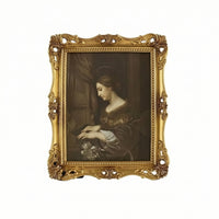 Antique-Style Resin Photo Frame Carved Ornate Frame with Floral Details Traditional Embossed for Decorators, Gallery Wall, Studio