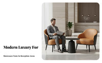 3 Pieces Modern Design Upholstered Tub Chair and Table Set sturdy Construction Upholstered Lounge Seat Sturdy Frame Reception Seating Ergonomic Backrest for Interior Designers, Business Owners, Office Managers, Hotel Lobby, Waiting Room