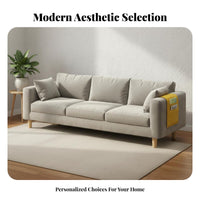 High-Density Foam Cushion Modern Textile Sofa Comfortable Seating Small Apartment Couch Removable and Washable Cover Modern 2-Seater Couch Long-Lasting Construction for Renters, Students, Families, Rental Home, Lounge, Waiting Area, Bedroom