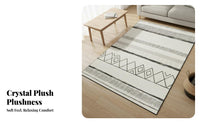 Soft Material Printed Crystal Velvet Rug Fade-Resistant Crystal Velvet Mat Reinforced Edges Foldable Living Room Carpet Odorless for Families, Homeowners, Renters, Bedroom, Entryway, Home Office, Bay Window