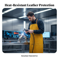 Full Coverage Protection Cowhide Metalworking Apron Multi-Purpose Resistant Cowhide Apron for Blacksmiths, Woodworkers, Workshop, Gardening