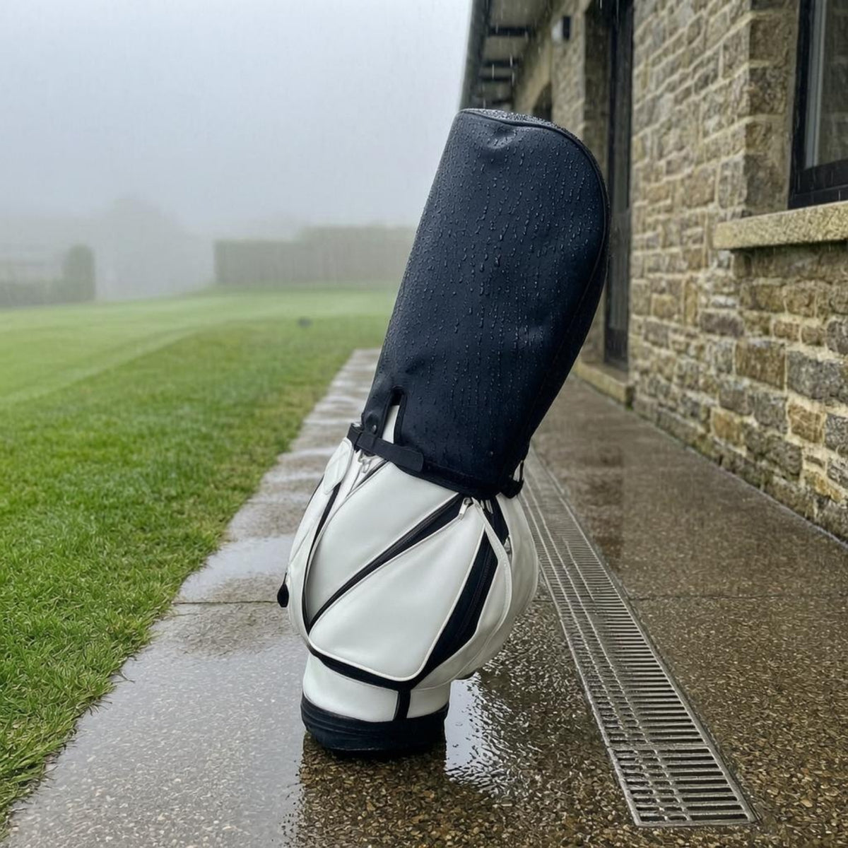 Tailored Golf Bag cover Stitched Edges Edges Black Golf Bag Cover Rounded Top