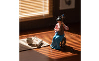 1:64 Scale Pipa Player Miniature Photography Prop Guqin Player Miniature Miniature Scene Decoration Ancient Theme Musician Figurine for Photo Photography, Display Shelf