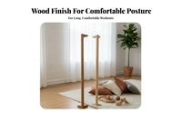 Wooden Balance Bar Sturdy Wood Floor Balance Bar Fitness Equipment Sleek Finish Stretching Prop Minimalist Design