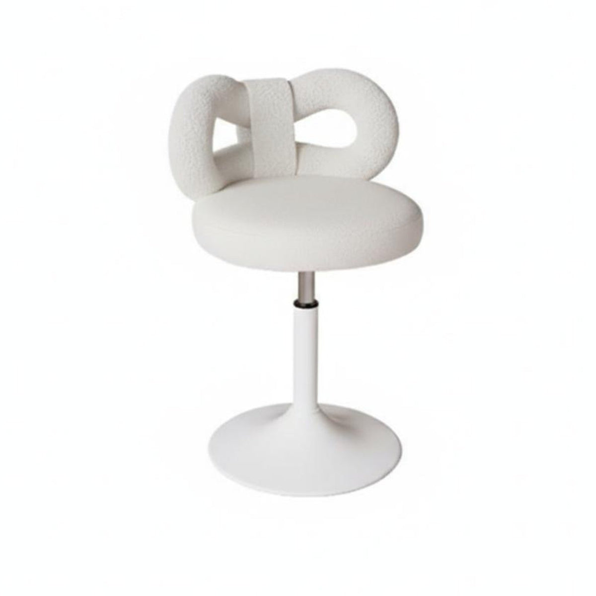 Adjustable Height Round plush rotate Stool Modern Design Vanity Chair Upholstered Seat Indoor Seating Sturdy Construction for Women, Makeup lovers, Adults, Bedroom, changing area, Closet