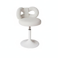Adjustable Height Round plush rotate Stool Modern Design Vanity Chair Upholstered Seat Indoor Seating Sturdy Construction for Women, Makeup lovers, Adults, Bedroom, changing area, Closet