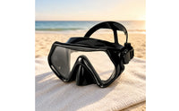 Nose Pocket Single Lens Dive Mask Tempered Glass Scuba Diving Mask Side Buckles Underwater Gear for Adults, Snorkeling