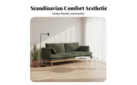 Removable and cleanable upholstery panels 3-Seater Fabric Settee Nordic aesthetic Sofa Small Space Solution Couch Minimalist Design for Apartment Dwellers, Families, Homeowners, Lounge, Home