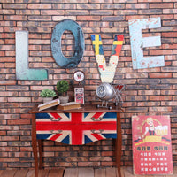 American Retro Wooden Alphabet Letter Wall Decor Plaque
