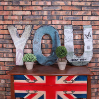 American Retro Wooden Alphabet Letter Wall Decor Plaque