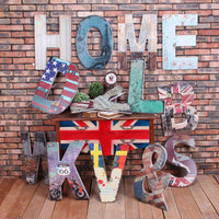 American Retro Wooden Alphabet Letter Wall Decor Plaque