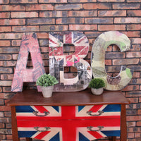 American Retro Wooden Alphabet Letter Wall Decor Plaque