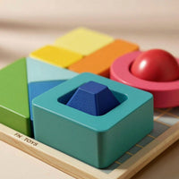 Geometric Puzzle with Prompt Cards Hands-on Educational Puzzle Panel Cognitive Toy for Home, Playroom, Classroom