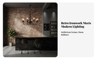 Simple Design Wrought Iron Chandelier Easy Installation Candle Design Chandelier Adjustable Height American Design Hanging Light Lamp Resistant for Business Owners, Homeowners, Interior Designers, Dining Room, Restaurant, Bedroom, Coffee Shop