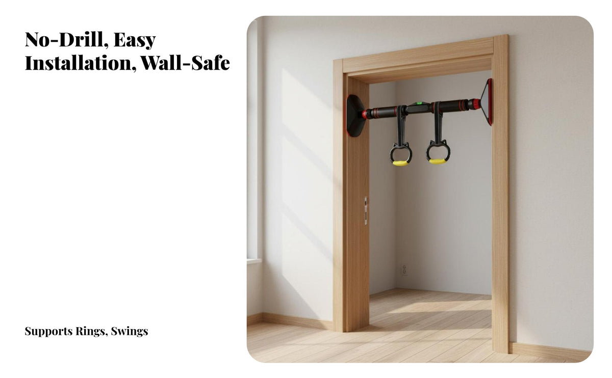 Doorway Pull-up Bar Drill Installation Doorway Pull up Bar Non-Non-Slip Handles for Adults, Children, Strength Training, Indoor, Hallway