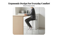 Minimalist Design Backless Metal Frame Stool utilitarian design Bar Chair Nordic Aesthetic Seating Furniture Counter Height for Restaurateurs, Business Owners, Reception Area, Restaurant, Kitchen Island, Basement