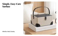 with Compartments Home Storage Stitched Detail Tissue Box Organizer