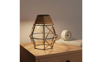 Wrought Iron Frame Rope Light Enclosure Vintage Aesthetic Rope Lamp Shade Hand-Woven Metal Enclosure Lampshade DIY Friendly for Dining Room, Hallway, Cafe, Kitchen Island