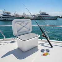 ABS Material Tackle Storage Box Space Saving Inspection Hatch Organizer Rotating Accessible Lid Deck Compartment Large Capacity for Boat Owners, Fishermen, Marine Cabin
