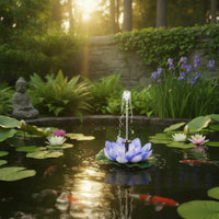 Floating Solar Fountain Outdoor Water Feature Interchangeable for Pond, Pool